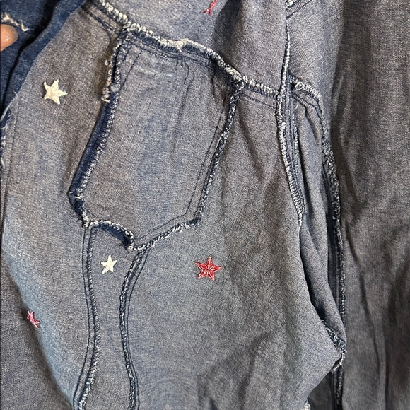 Quacker Factory Blue Denim Jacket with Embroidery - Picture 3 of 5